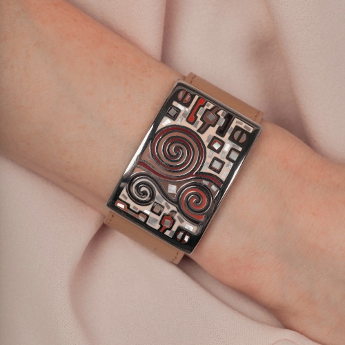 Браслет Fiore Luna на кожаном персиковом ремешке, CB01319-16 R/S фото 4