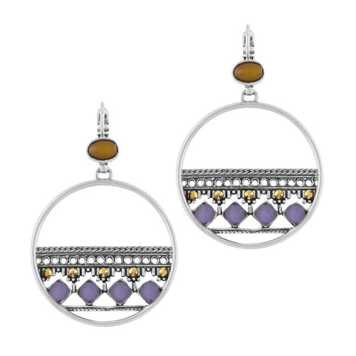 Серьги TARATATA, Ciboulette, со стразами и стеклянными бусинами, TT-E24-08767-10M серебристый