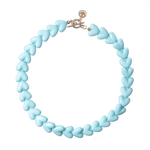 Колье Moon Paris, Valentine, с акриловыми сердцами, MVL-22.12-001 мятный