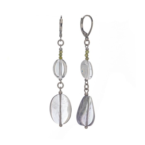 Серьги Lanzerotti, Ispirazione, флюорит, амазонит, циркон, LZ-24.10-423 хрустальный