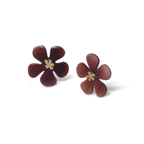 Серьги Nature Bijoux, Belle de nuit, с цветком из перламутра, NB26.2-12-90839 красный