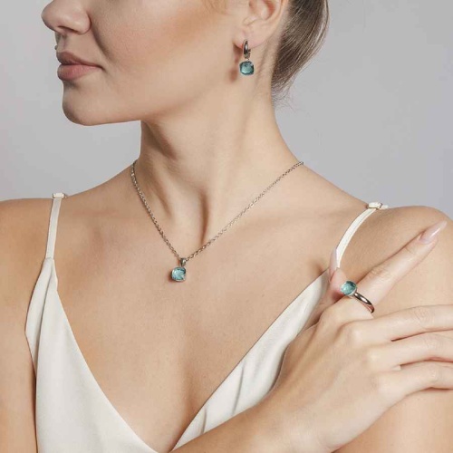 Кольцо Qudo Firenze Blue Apatite 16.5 мм 610133 BL/S фото 2