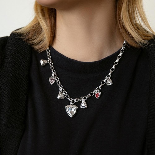 Колье Ciclon, Fortuna, с кристаллами, CN-251807 серый фото 2