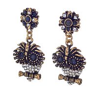 Серьги Alcozer&J, сова, с сапфиром и кристаллами Swarovski, AL-OP3850C золотистый