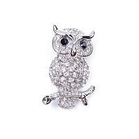 Брошь Moon Paris, Nord, филин, с кристаллами, MoS-22.03-035 серебристый