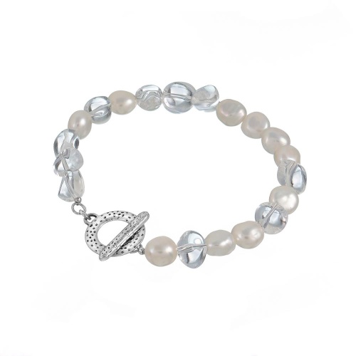 Браслет Lanzerotti, Pianoforte, с жемчугом барокко и хрусталем, LZ-25.12-392 хрустальный