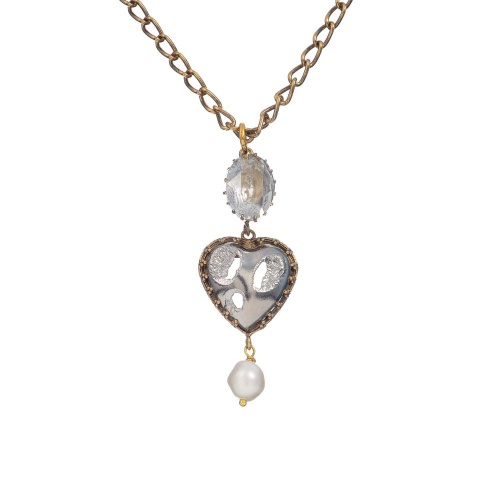 Колье Celeste G, кристалл Swarovski, сердце, жемчугом, CS26.1-762 хрустальный фото 2