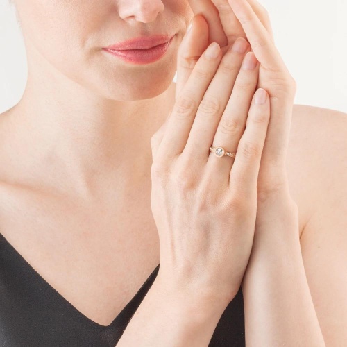 Кольцо Coeur de Lion Crystal-Rose gold 18.5 мм, 0228/40-1822 58 фото 3