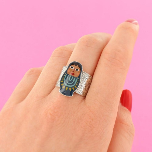 Кольцо TARATATA, Nanas, разъемное, с цветной смолой, TT-W24-03410-10M серебристый фото 5