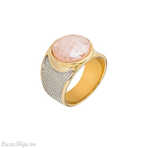 Кольцо Possebon  quartz rose 18 мм