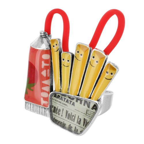 Кольцо TARATATA, Ketchup, разъемное, смола, резиновый шнур, TT-W23-08419-10M серебристый фото 2