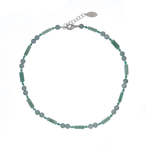 Колье Lanzerotti, Ispirazione, жад, агат, цирконий, LZ-24.10-395 зеленый
