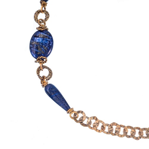 Колье Alcozer&J, с лазуритом и азуритом, AL-C68DA25-R синий фото 2