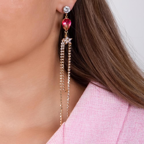 Серьги Moon Paris, Ringo Queen, асимметричные, с кристаллами, MRQ-24.05-007 золотистый фото 3