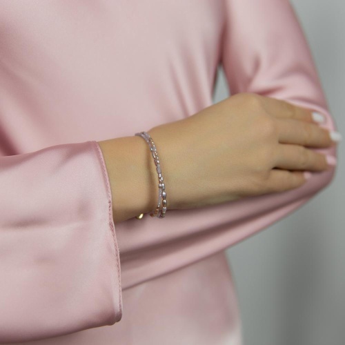 Браслет Lanzerotti, Iris, двойной, с жемчугом и кристаллами, LZ-26.03-090 розовый фото 2