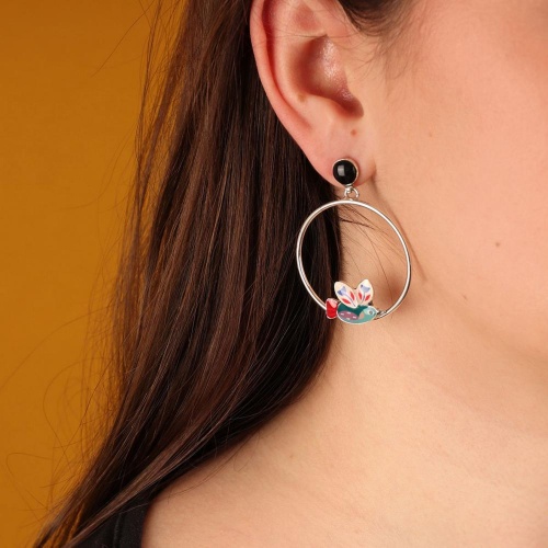 Серьги TARATATA, Dans les nuages, асимметричные, с цветной смолой, TT-H24-03923-10M серебристый фото 2