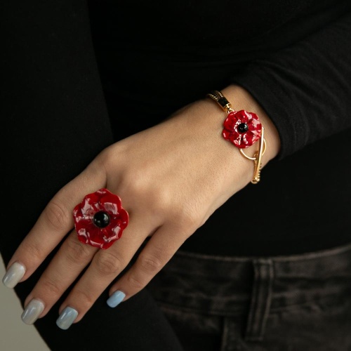 Браслет TARATATA, Carmen, смола, слюдяной порошок, агат, TT-W25-04306-203 красный фото 4