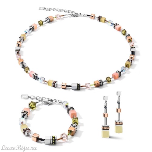 Серьги Coeur de Lion Olive-Peach 5012/21-0922 фото 3