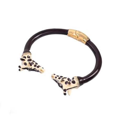 Браслет Polina Firenze, кафф, жираф с кристаллами и эмалью, PF26.1-BR2803 бежевый