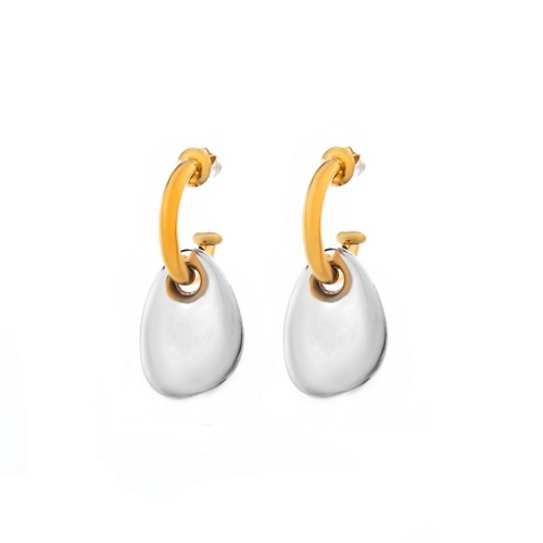 Серьги Moon Paris, Ringo, полукольца, биколорные, MR-26.06-095 золотистый