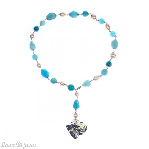Колье Ester Bijoux Гортензия F393-S BW