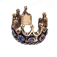 Кольцо Alcozer&J, агат, изумруд, рубин, гранат, сапфир, AL2602-A2725C золотистый