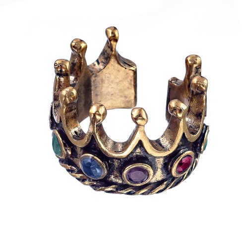 Кольцо Alcozer&J, агат, изумруд, рубин, гранат, сапфир, AL2602-A2725C золотистый