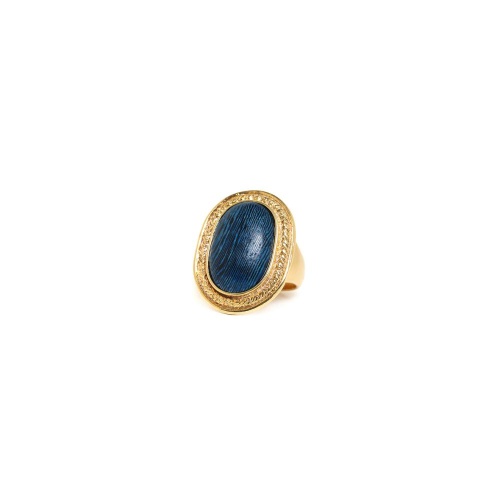 Кольцо Nature Bijoux, Kinsley, со вставкой из дерева роблес, NB23.2-19-25012 синий