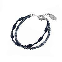 Браслет Lanzerotti, Pianoforte, двойной, турмалин, гематит и кристаллы, LZ-26.01-020 черный