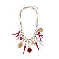Колье Moon Paris, с кораллами,ракушкой, жемчугом, бусинами, Mo-Y26.03-009 красный