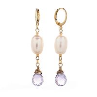 Серьги Lanzerotti, Pesca, с жемчугом и кристаллом, LZ-24.05-279 розовый