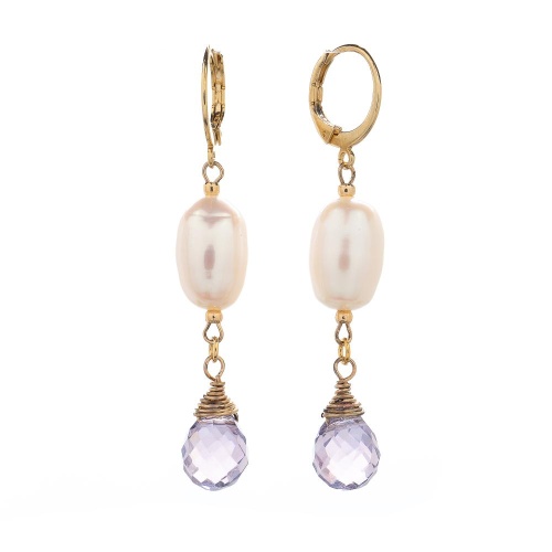 Серьги Lanzerotti, Pesca, с жемчугом и кристаллом, LZ-24.05-279 розовый