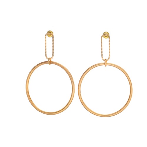 Серьги Dansk Copenhagen, Tempeste, с подвеской-кольцом, DNSK25.2-3C2507002 золотистый