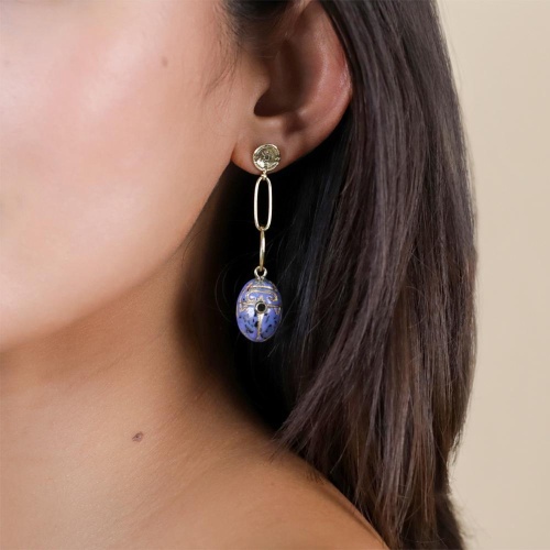 Серьги Franck Herval, Layla, скарабей, кристалл Swarovski, FH25.1-12-69584 синий фото 3