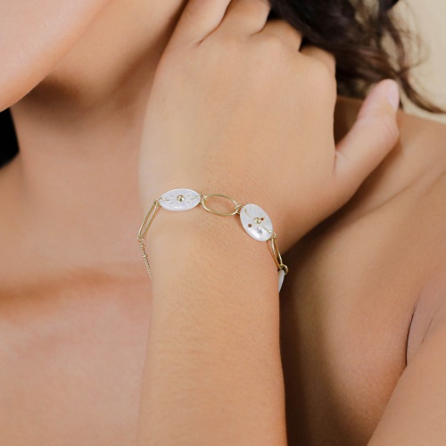 Браслет Franck Herval, Angelique, с перламутром и стразами, FH26.1-13-73171 белый фото 3