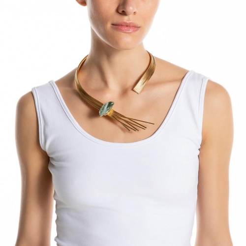 Колье Katerina Vassou, Sensation, гривна с аквамарином, KV26.1-403246G голубой фото 2