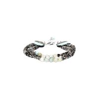 Браслет Nature Bijoux, Ko tao, перламутр,кожа ската,амазонит,лабрадорит, NB23.1-13-42870 серый