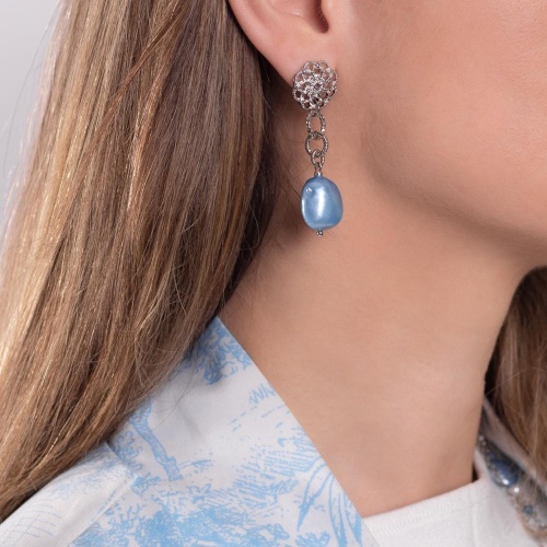 Серьги Lanzerotti, Marino, с жемчугом барокко, LZ-25.06-173 голубой фото 2