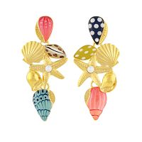Серьги TARATATA, Archipel, асимметричные, со смолой и стразами, TT-E24-03924-20M золотистый