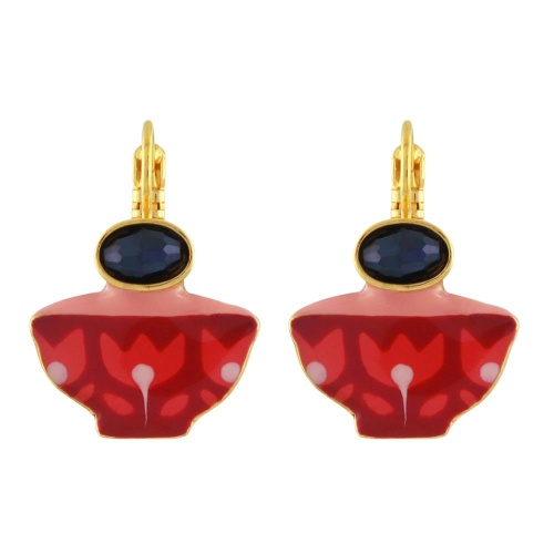 Серьги TARATATA, Cannelle, с цветной смолой и стеклянными бусинами, TT-E24-01701-203 розовый