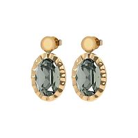 Серьги Qudo TIVOLA UNICA big (G/P) Black diamond 2,65cm, 332040