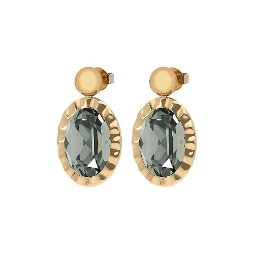 Серьги Qudo TIVOLA UNICA big (G/P) Black diamond 2,65cm, 332040