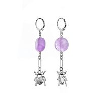 Серьги Lanzerotti, Iris, с аметистом и жуком, LZ-26.03-081 сиреневый