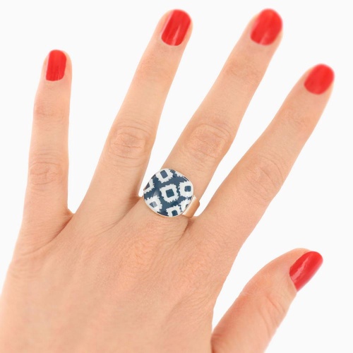 Кольцо TARATATA, Cactus, разъемное, с цветной смолой, TT-E25-05416-104 синий фото 3