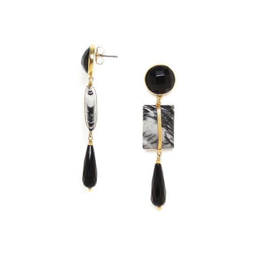 Серьги Nature Bijoux, Berlin, с яшмой и агатом, NB23.2-12-78740 черный фото 2