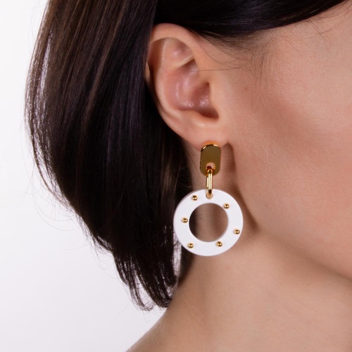 Серьги Nuance, Nuance, с подвеской и металлическими бусинами, NFN-23.03-033 белый фото 2