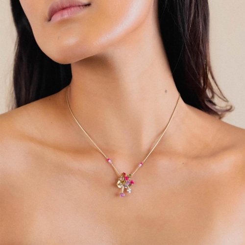 Колье Franck Herval, Estelle, с цветным бисером, FH24.2-15-64110 золотистый фото 5