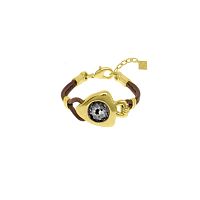 Браслет VIDDA, Fire, кожаный, с кристаллом Swarovski, VD25.2-02343 серый