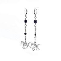 Серьги Lanzerotti, Pianoforte, оникс, кристалл, лошадь, LZ-25.12-410 черный