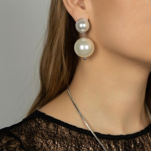 Серьги Moon Paris, Ringo, с жемчужными бусинами, MR-26.01-010 белый фото 3